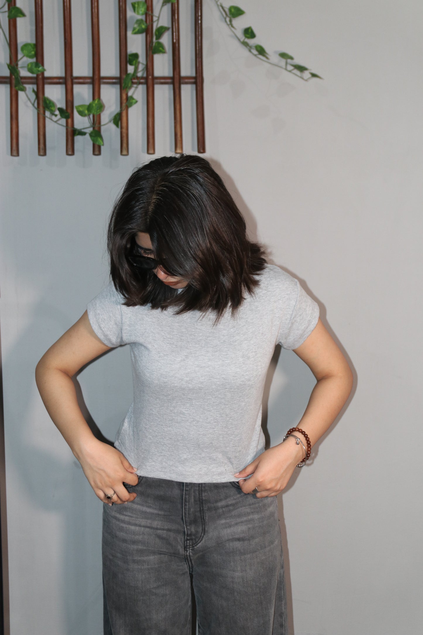 Grey baby tee