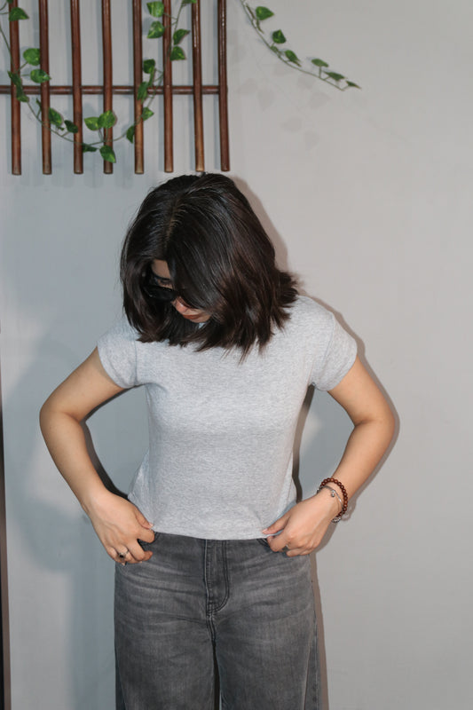Grey baby tee