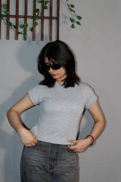 Grey baby tee