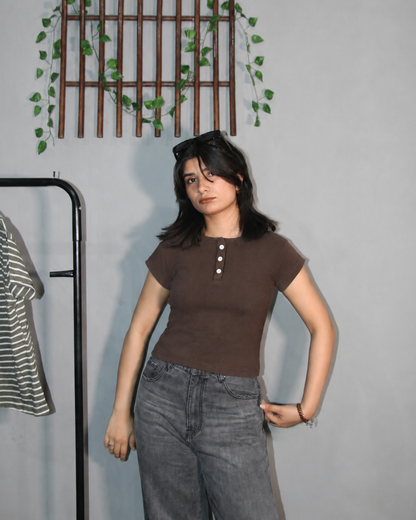 Brown henley