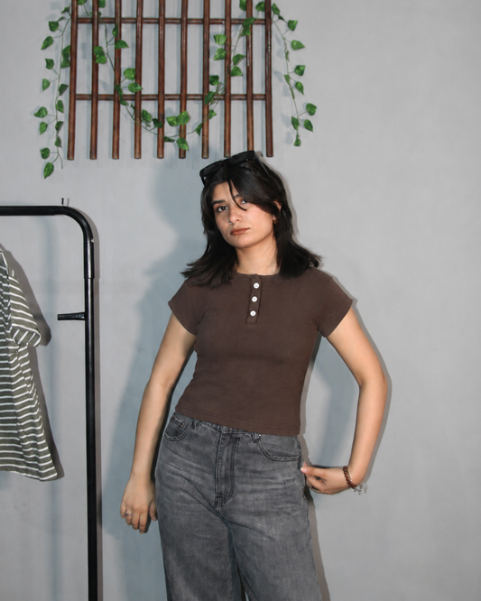 Brown henley
