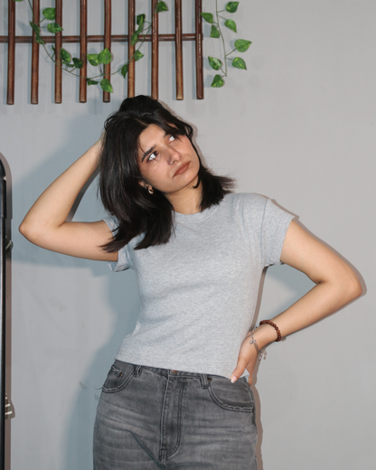 Grey baby tee
