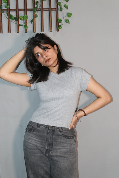 Grey baby tee
