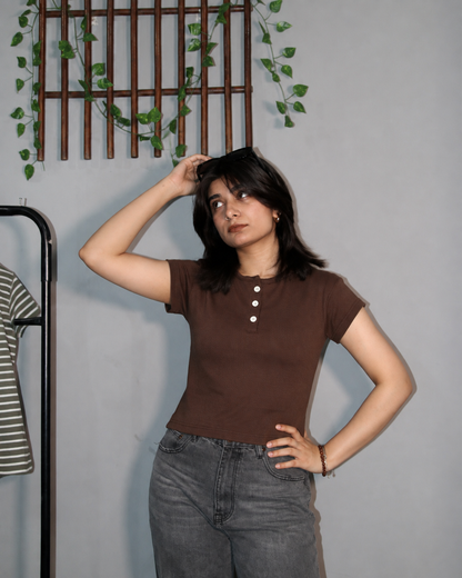 Brown henley