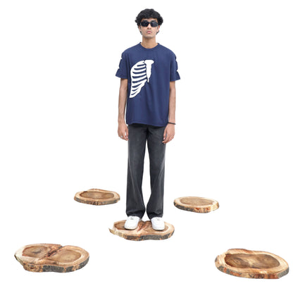Navy Skeleton Relaxed Fit T-Shirt